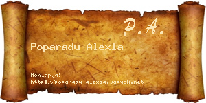 Poparadu Alexia névjegykártya